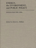 Copertina  Energy, the environment, and public policy