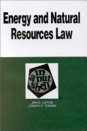 Copertina  Energy and natural resources law in a nutshell
