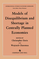 Copertina  Models of disequilibrium and shortage in centrally planned economies