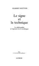 Copertina  Le signe et la technique