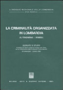 Copertina  La criminalità organizzata in Lombardia