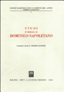Copertina  Studi in memoria di Domenico Napoletano