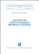 Copertina  Lo statuto costituzionale dei beni culturali
