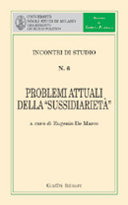 Copertina  Problemi attuali della \\sussidiarietà\\
