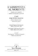 Copertina  L'assistenza al morente