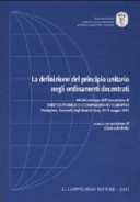 Copertina  La definizione del principio unitario negli ordinamenti decentrati