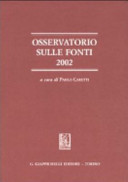 Copertina  Osservatorio sulle fonti 2002